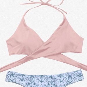 Zaful Pink Wrap Bikini Top